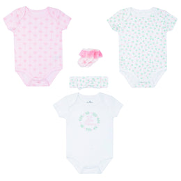 Body Manga Corta + Diadema + Medias 3pk