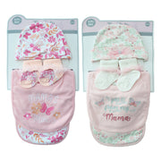 Set de Gorros-Medias-Baberos P/ Bebe 4pzs