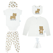 Body + Pantalón Largo + Babero +  Gorro + Sueter M/