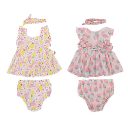 Conjunto Vestido P/ Bebe 3Pzs