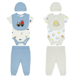 Body Manga Corta + Pantalón Largo + Gorro + Babero