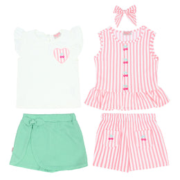 Blusa + Pantalon + Falda Pantalon + Lazo 2PK